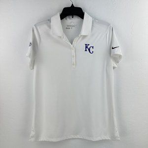 Nike Golf Womens White Kansas City Royals Polo L Tour Performance World Series‎